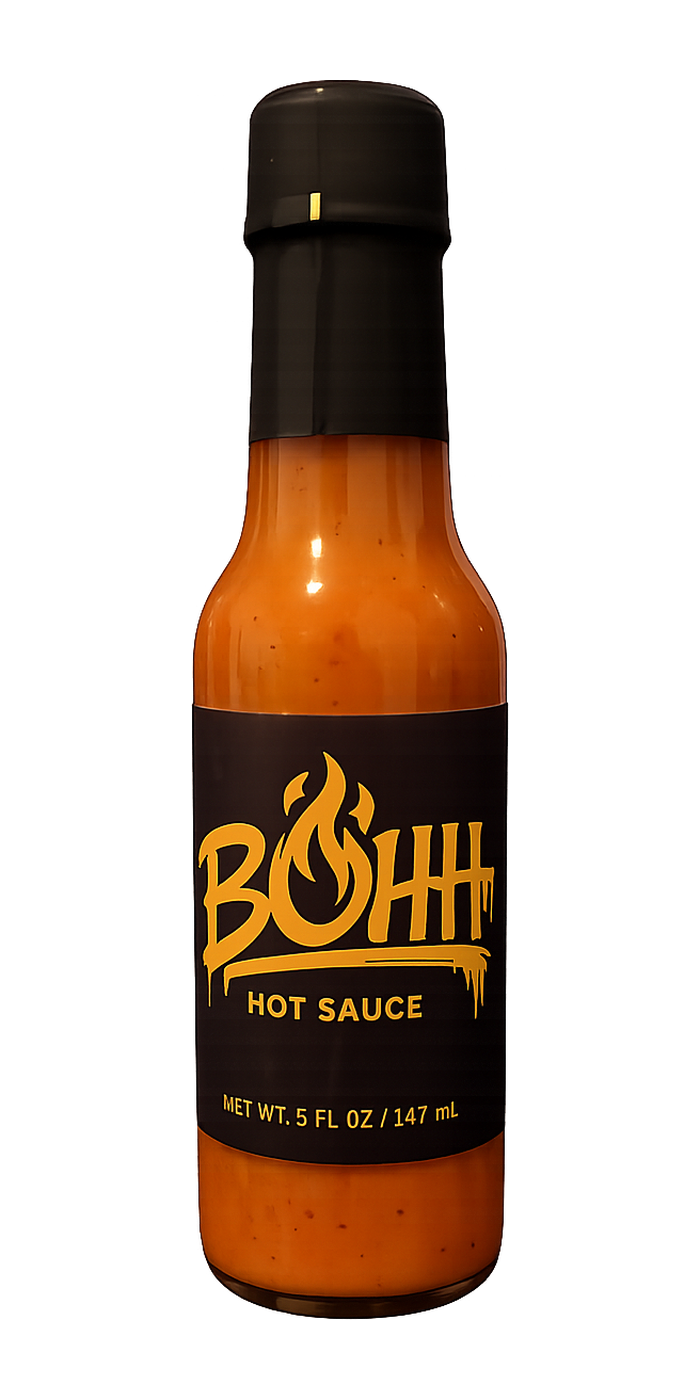 Second Shift BOHH hot sauce bottle